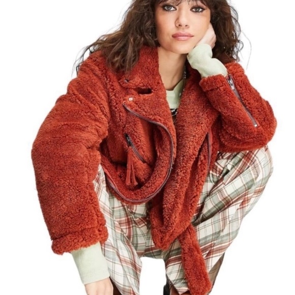 We the Free Free People So Cozy Slouchy Moto Jacket Size S - Picture 9 of 16